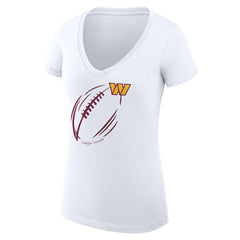 Washington Commanders G-III 4Her by Carl Banks Women's Super-Slim Fit Lightweight Subtle Football V-Neck T-Shirt - White discount