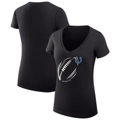 Indianapolis Colts G-III 4Her by Carl Banks Women's Super-Slim Fit Lightweight Subtle Football V-Neck T-Shirt - Black sale