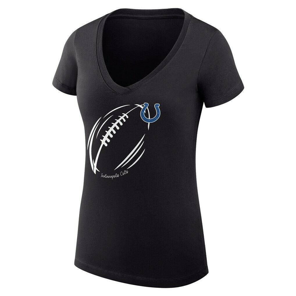 Indianapolis Colts G-III 4Her by Carl Banks Women's Super-Slim Fit Lightweight Subtle Football V-Neck T-Shirt - Black sale