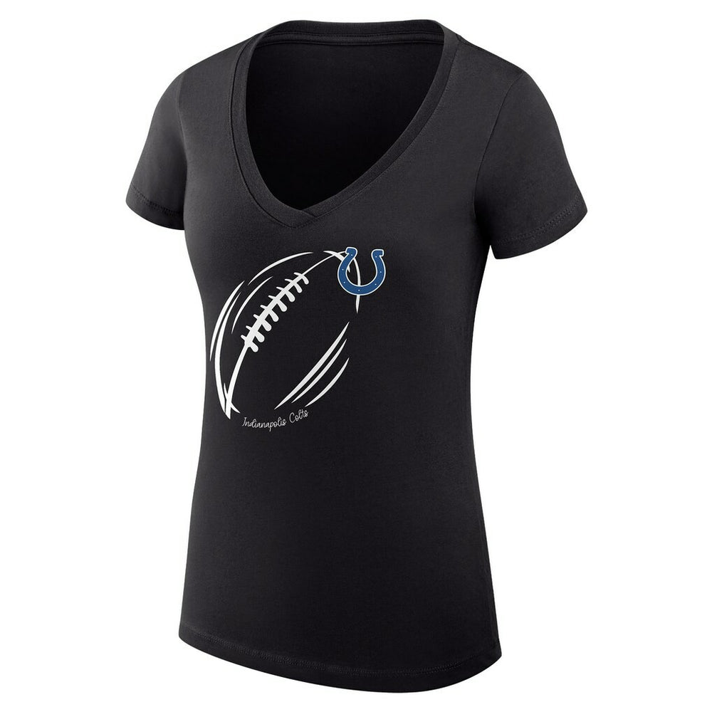 Indianapolis Colts G-III 4Her by Carl Banks Women's Super-Slim Fit Lightweight Subtle Football V-Neck T-Shirt - Black sale