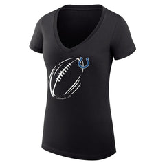 Indianapolis Colts G-III 4Her by Carl Banks Women's Super-Slim Fit Lightweight Subtle Football V-Neck T-Shirt - Black sale