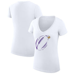Minnesota Vikings G-III 4Her by Carl Banks Women's Super-Slim Fit Lightweight Subtle Football V-Neck T-Shirt - White online