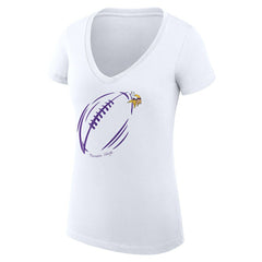Minnesota Vikings G-III 4Her by Carl Banks Women's Super-Slim Fit Lightweight Subtle Football V-Neck T-Shirt - White online