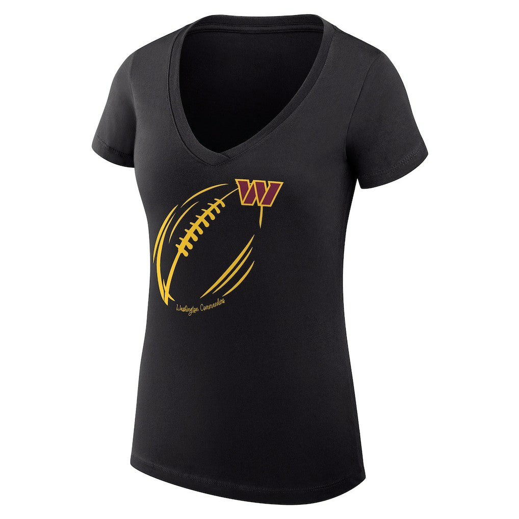 Washington Commanders G-III 4Her by Carl Banks Women's Super-Slim Fit Lightweight Subtle Football V-Neck T-Shirt - Black cheap