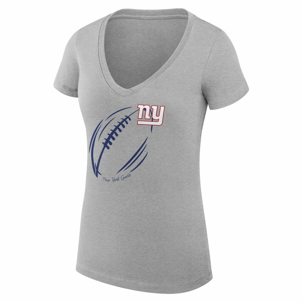 New York Giants G-III 4Her by Carl Banks Women's Super-Slim Fit Lightweight Subtle Football V-Neck T-Shirt - Heather Gray sale