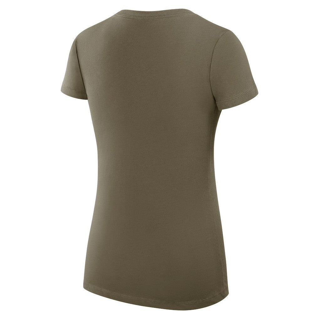 New York Jets G-III 4Her by Carl Banks Women's Super-Slim Fit Lightweight Subtle Football V-Neck T-Shirt - Olive discount