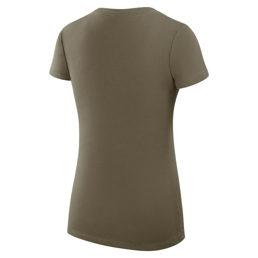 New York Jets G-III 4Her by Carl Banks Women's Super-Slim Fit Lightweight Subtle Football V-Neck T-Shirt - Olive discount