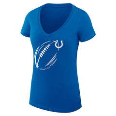 Indianapolis Colts G-III 4Her by Carl Banks Women's Super-Slim Fit Lightweight Subtle Football V-Neck T-Shirt - Royal for sale