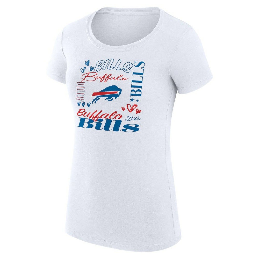 Buffalo Bills G-III 4Her by Carl Banks Women's Super-Slim Fit Lightweight Collage Team T-Shirt - White outlet