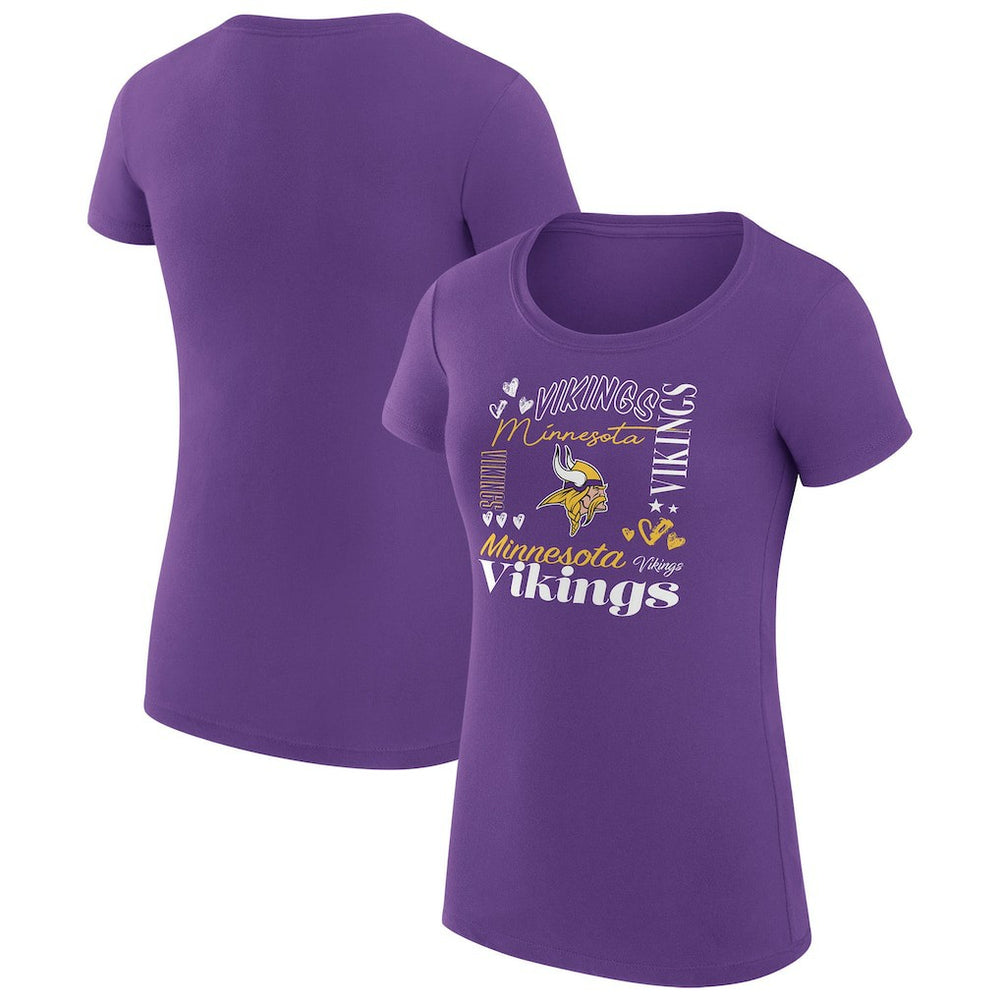 Minnesota Vikings G-III 4Her by Carl Banks Women's Super-Slim Fit Lightweight Collage Team T-Shirt - Purple outlet