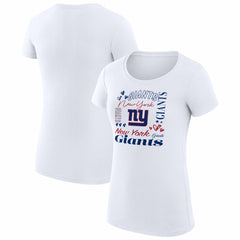 New York Giants G-III 4Her by Carl Banks Women's Super-Slim Fit Lightweight Collage Team T-Shirt - White sale