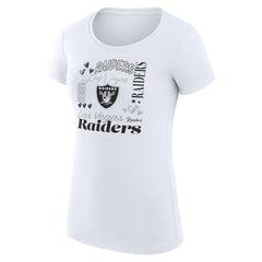 Las Vegas Raiders G-III 4Her by Carl Banks Women's Super-Slim Fit Lightweight Collage Team T-Shirt - White on sale
