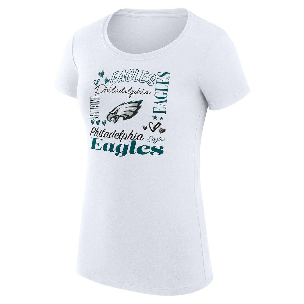Philadelphia Eagles G-III 4Her by Carl Banks Women's Super-Slim Fit Lightweight Collage Team T-Shirt - White on sale
