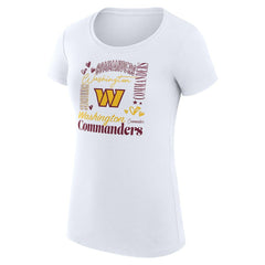 Washington Commanders G-III 4Her by Carl Banks Women's Super-Slim Fit Lightweight Collage Team T-Shirt - White outlet