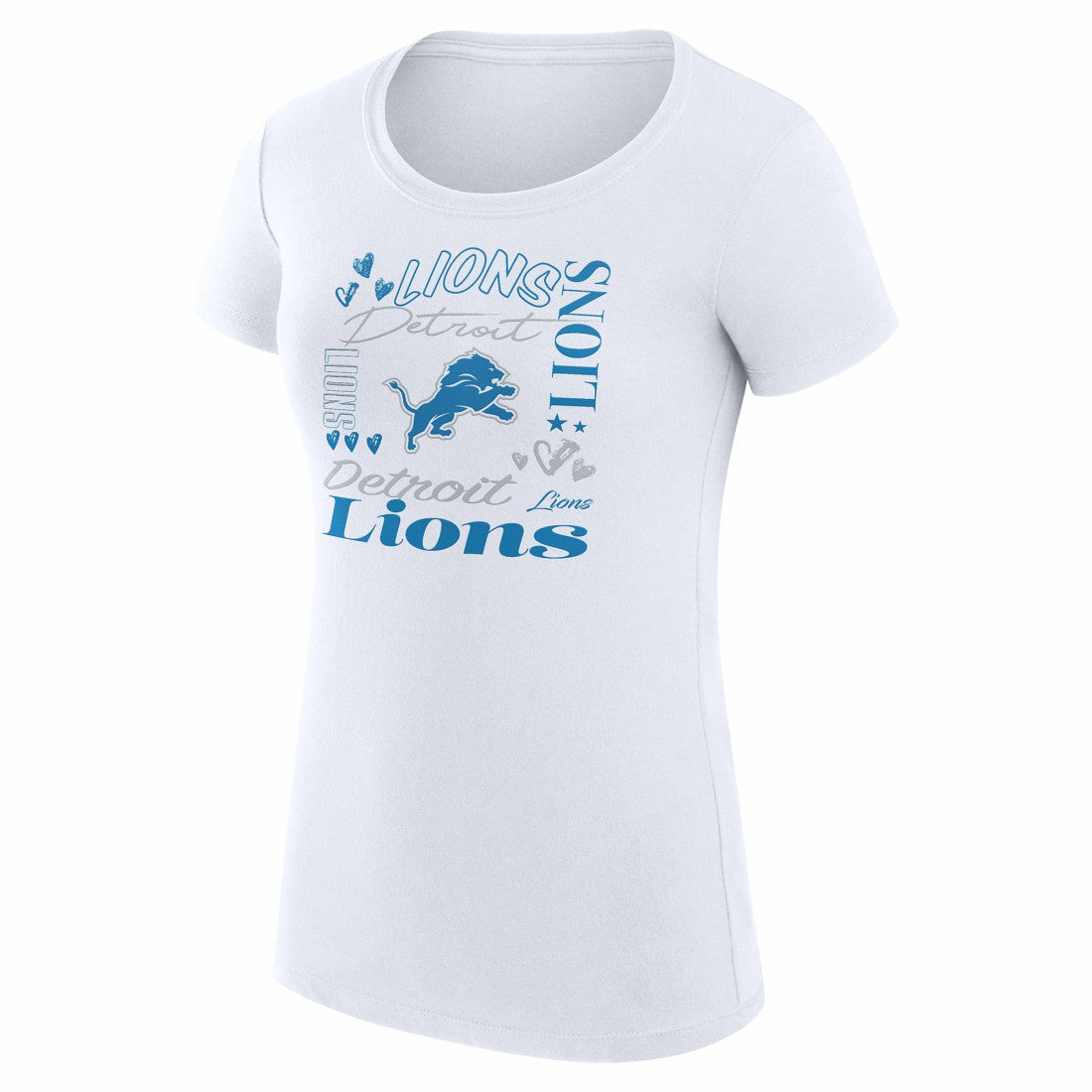 Detroit Lions G-III 4Her by Carl Banks Women's Super-Slim Fit Lightweight Collage Team T-Shirt - White discount