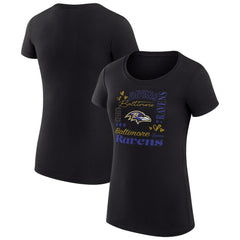 Baltimore Ravens G-III 4Her by Carl Banks Women's Super-Slim Fit Lightweight Collage Team T-Shirt - Black for sale