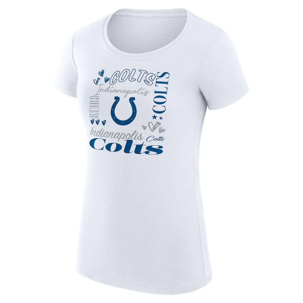 Indianapolis Colts G-III 4Her by Carl Banks Women's Super-Slim Fit Lightweight Collage Team T-Shirt - White on sale