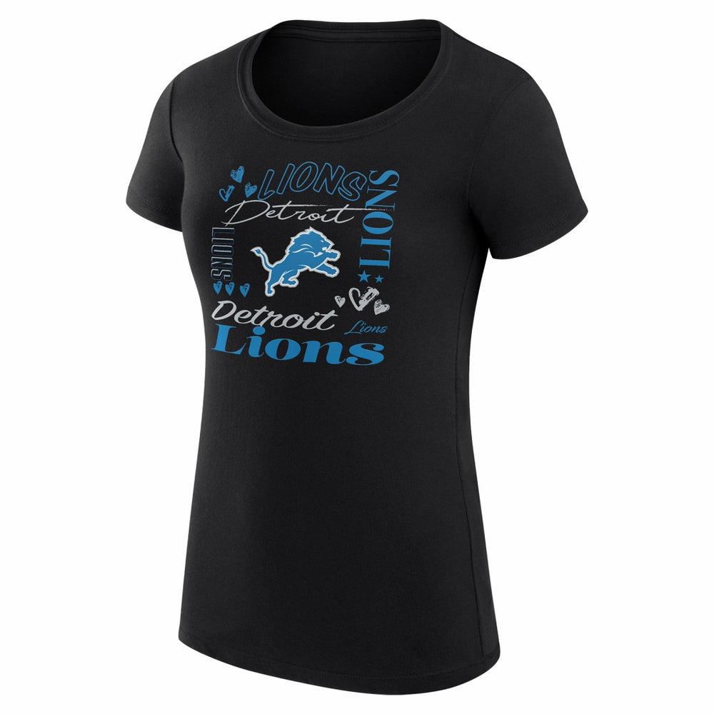 Detroit Lions G-III 4Her by Carl Banks Women's Super-Slim Fit Lightweight Collage Team T-Shirt - Black cheap