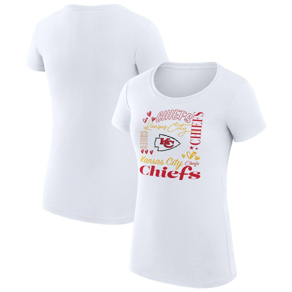 Kansas City Chiefs G-III 4Her by Carl Banks Women's Super-Slim Fit Lightweight Collage Team T-Shirt - White sale