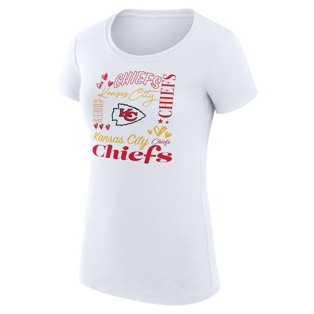 Kansas City Chiefs G-III 4Her by Carl Banks Women's Super-Slim Fit Lightweight Collage Team T-Shirt - White sale