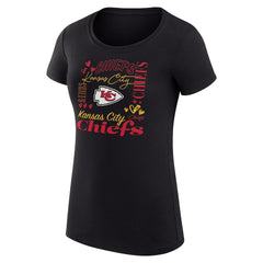 Kansas City Chiefs G-III 4Her by Carl Banks Women's Super-Slim Fit Lightweight Collage Team T-Shirt - Black discount