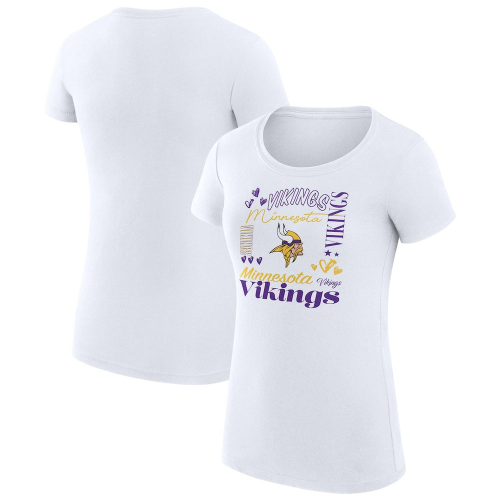 Minnesota Vikings G-III 4Her by Carl Banks Women's Super-Slim Fit Lightweight Collage Team T-Shirt - White sale