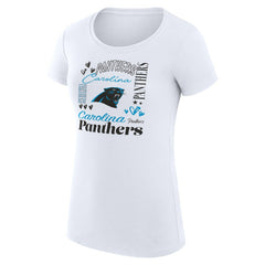 Carolina Panthers G-III 4Her by Carl Banks Women's Super-Slim Fit Lightweight Collage Team T-Shirt - White outlet