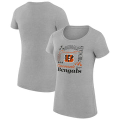 Cincinnati Bengals G-III 4Her by Carl Banks Women's Super-Slim Fit Lightweight Collage Team T-Shirt - Heather Gray for sale