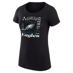 Philadelphia Eagles G-III 4Her by Carl Banks Women's Super-Slim Fit Lightweight Collage Team T-Shirt - Black on sale