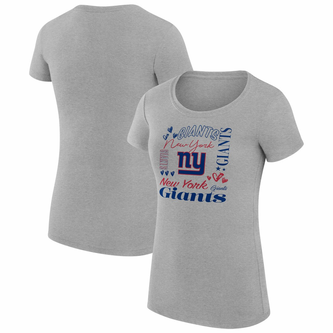 New York Giants G-III 4Her by Carl Banks Women's Super-Slim Fit Lightweight Collage Team T-Shirt - Heather Gray online