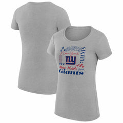 New York Giants G-III 4Her by Carl Banks Women's Super-Slim Fit Lightweight Collage Team T-Shirt - Heather Gray online