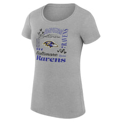 Baltimore Ravens G-III 4Her by Carl Banks Women's Super-Slim Fit Lightweight Collage Team T-Shirt - Heather Gray on sale