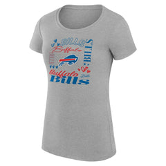 Buffalo Bills G-III 4Her by Carl Banks Women's Super-Slim Fit Lightweight Collage Team T-Shirt - Heather Gray online