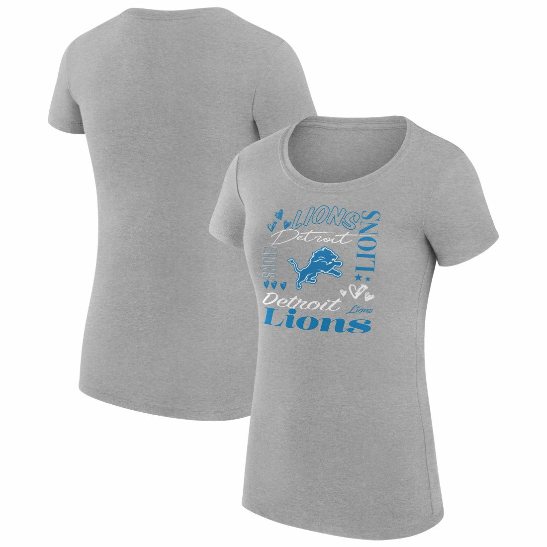 Detroit Lions G-III 4Her by Carl Banks Women's Super-Slim Fit Lightweight Collage Team T-Shirt - Heather Gray sale