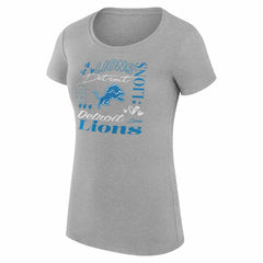 Detroit Lions G-III 4Her by Carl Banks Women's Super-Slim Fit Lightweight Collage Team T-Shirt - Heather Gray sale