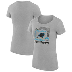 Carolina Panthers G-III 4Her by Carl Banks Women's Super-Slim Fit Lightweight Collage Team T-Shirt - Heather Gray sale