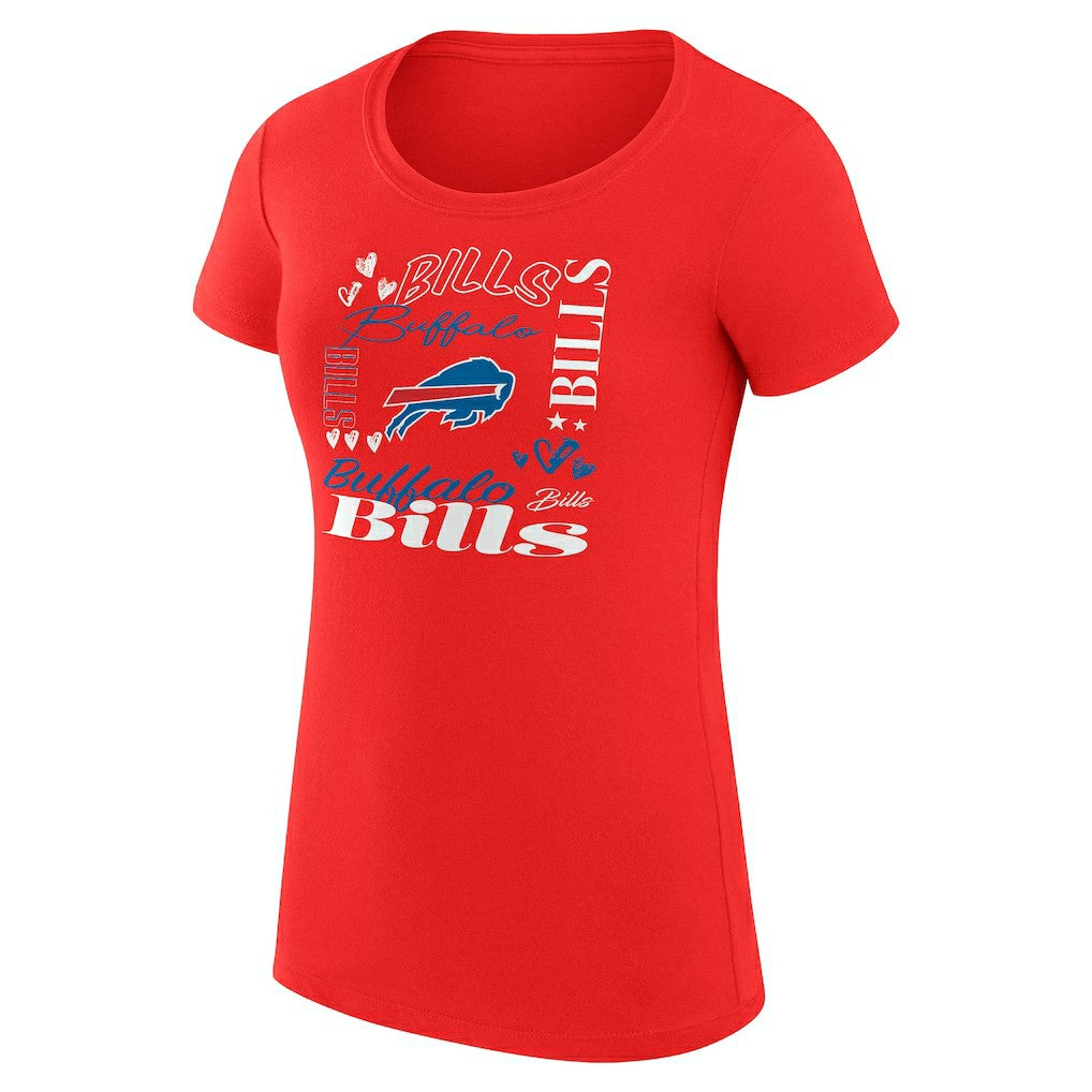 Buffalo Bills G-III 4Her by Carl Banks Women's Super-Slim Fit Lightweight Collage Team T-Shirt - Red sale