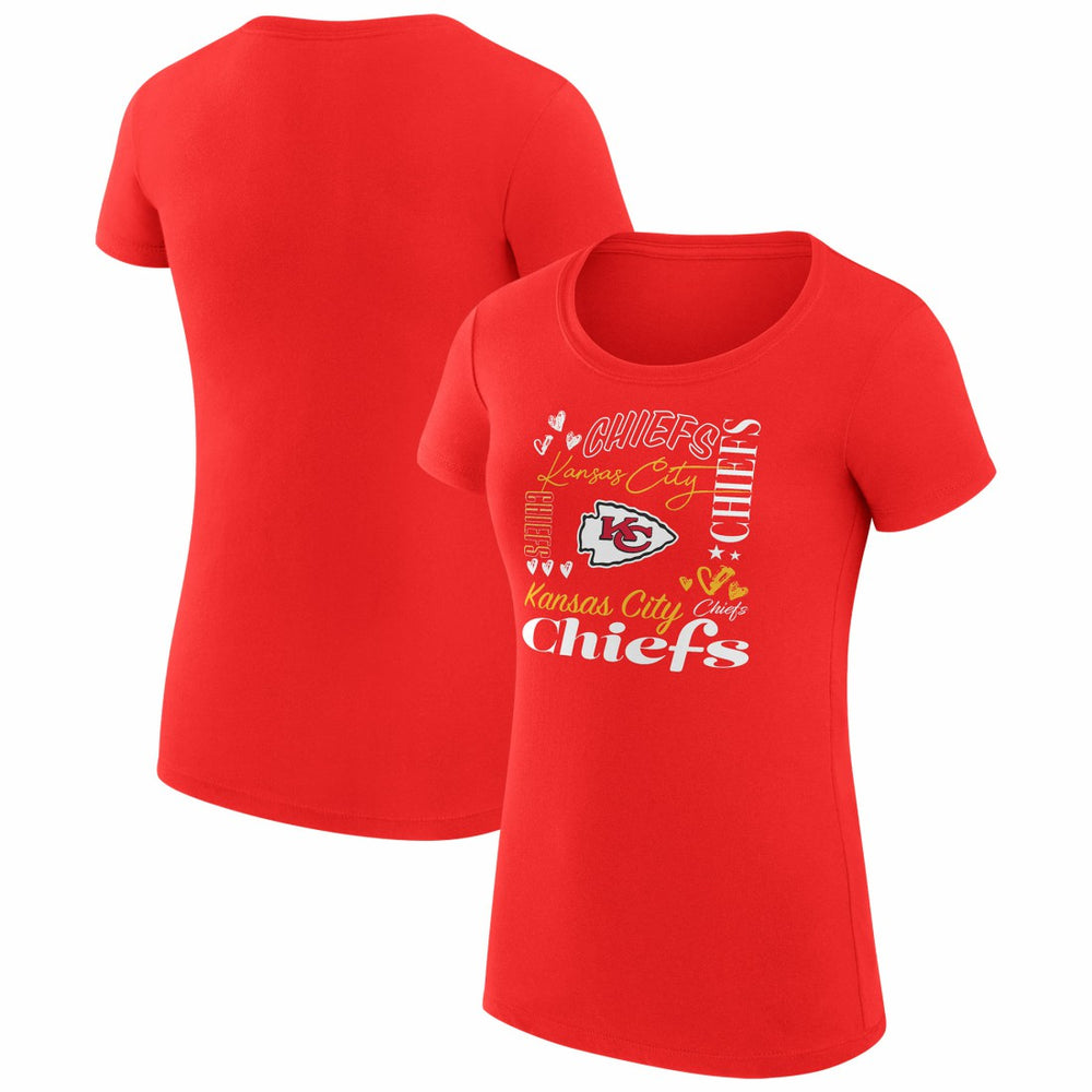 Kansas City Chiefs G-III 4Her by Carl Banks Women's Super-Slim Fit Lightweight Collage Team T-Shirt - Red discount