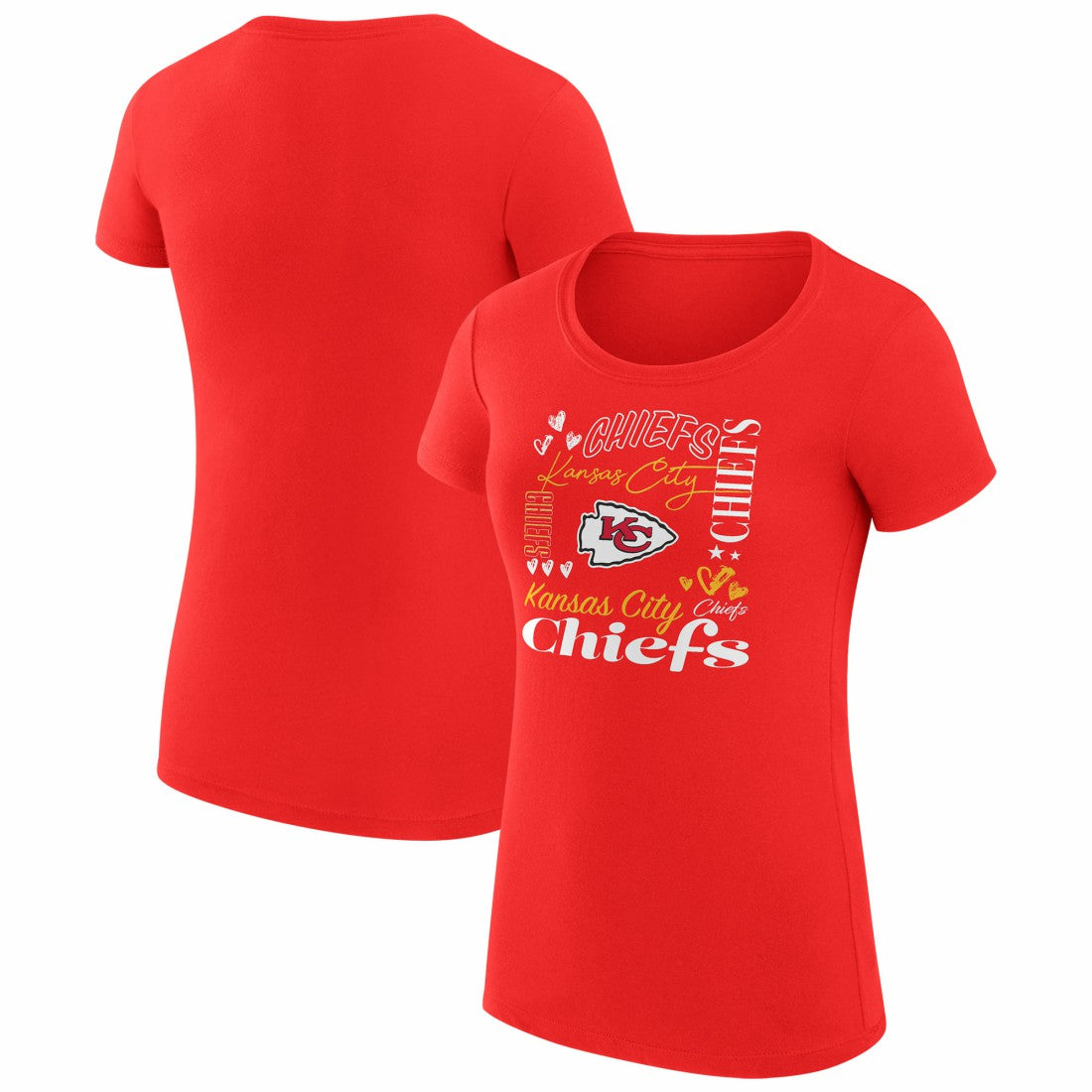Kansas City Chiefs G-III 4Her by Carl Banks Women's Super-Slim Fit Lightweight Collage Team T-Shirt - Red discount