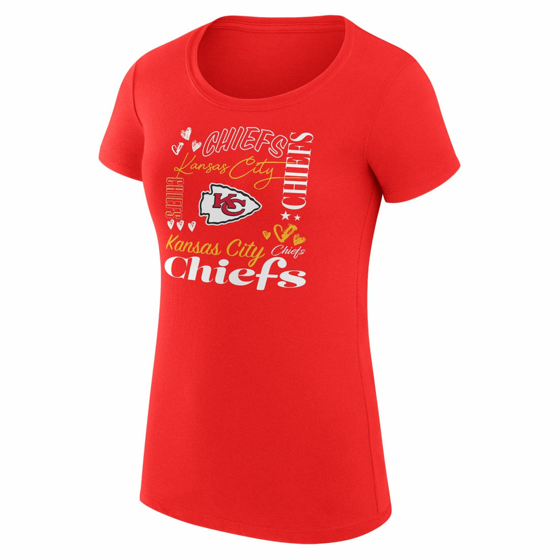 Kansas City Chiefs G-III 4Her by Carl Banks Women's Super-Slim Fit Lightweight Collage Team T-Shirt - Red discount
