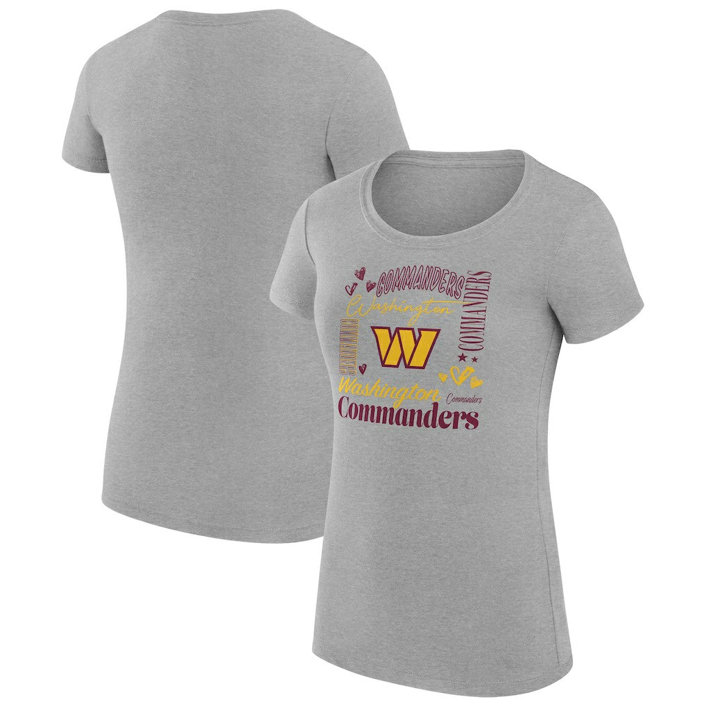 Washington Commanders G-III 4Her by Carl Banks Women's Super-Slim Fit Lightweight Collage Team T-Shirt - Heather Gray discount