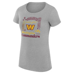 Washington Commanders G-III 4Her by Carl Banks Women's Super-Slim Fit Lightweight Collage Team T-Shirt - Heather Gray discount