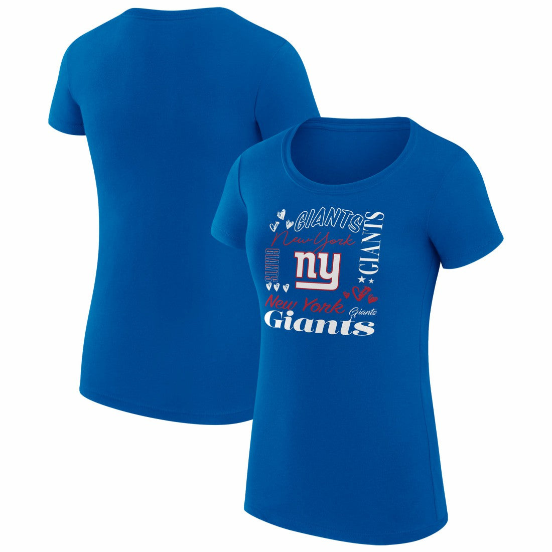 New York Giants G-III 4Her by Carl Banks Women's Super-Slim Fit Lightweight Collage Team T-Shirt - Royal for sale