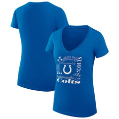 Indianapolis Colts G-III 4Her by Carl Banks Women's Super-Slim Fit Lightweight Collage Team V-Neck T-Shirt - Royal online