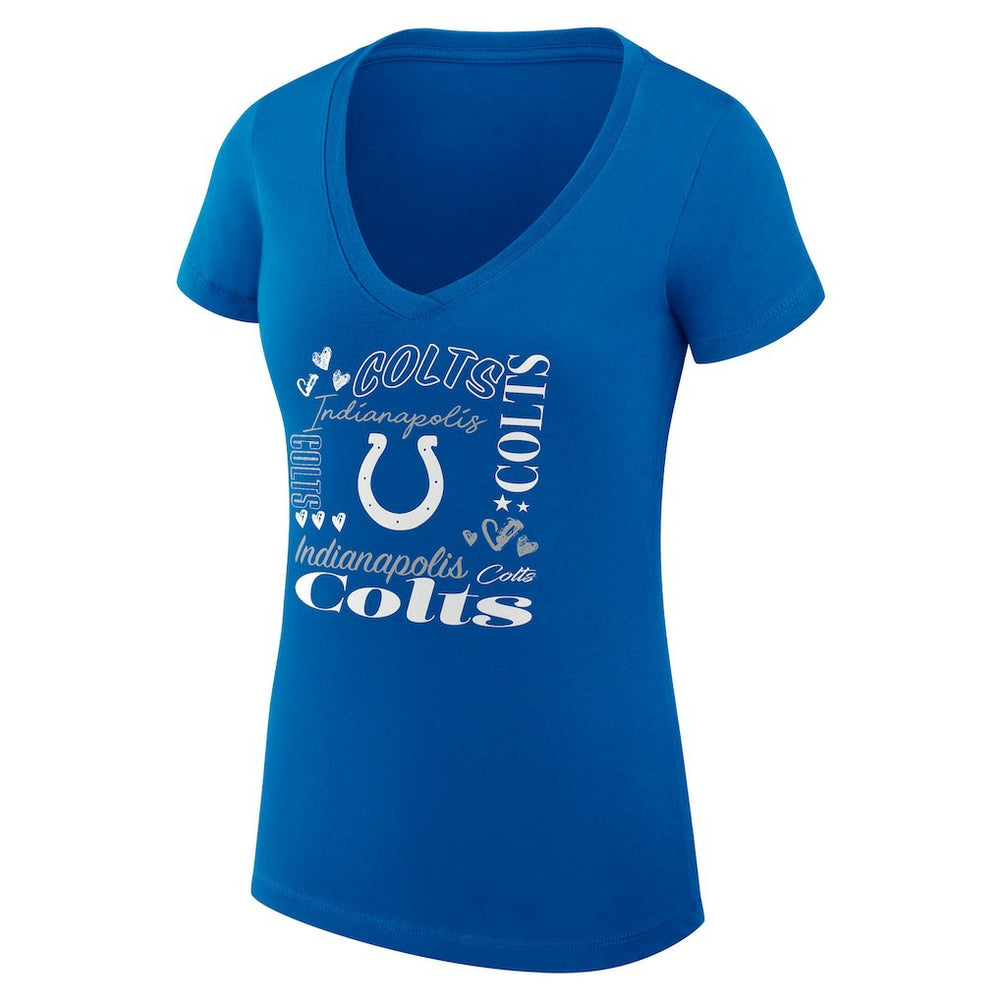 Indianapolis Colts G-III 4Her by Carl Banks Women's Super-Slim Fit Lightweight Collage Team V-Neck T-Shirt - Royal online