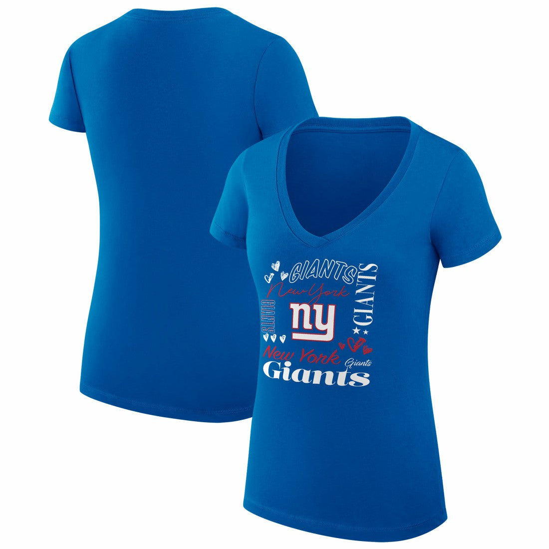 New York Giants G-III 4Her by Carl Banks Women's Super-Slim Fit Lightweight Collage Team V-Neck T-Shirt - Royal on sale