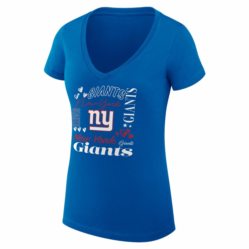 New York Giants G-III 4Her by Carl Banks Women's Super-Slim Fit Lightweight Collage Team V-Neck T-Shirt - Royal on sale