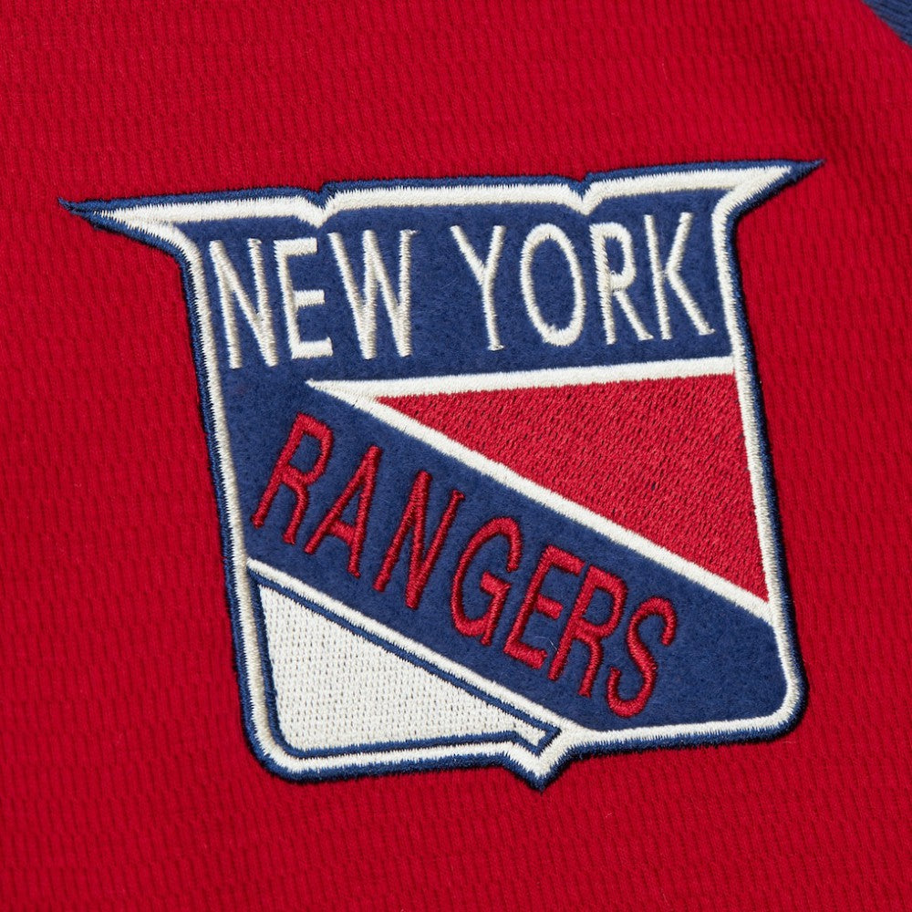 New York Rangers Mitchell & Ness Thermal Henley Long Sleeve T-Shirt - Red T-shirts