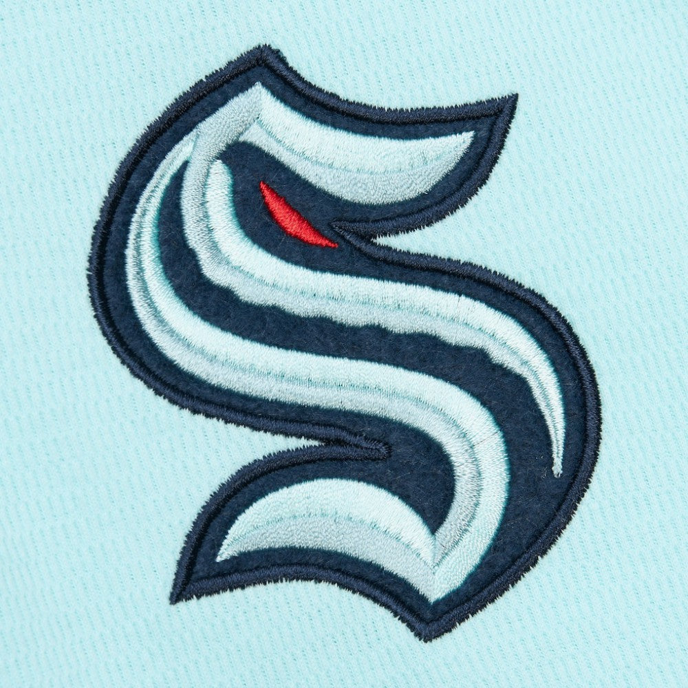 Seattle Kraken Mitchell & Ness Thermal Henley Long Sleeve T-Shirt - Light Blue T-shirts