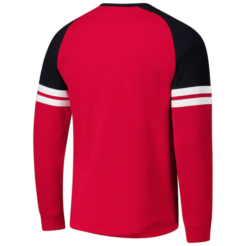 Chicago Blackhawks Mitchell & Ness Thermal Henley Long Sleeve T-Shirt - Red T-shirts